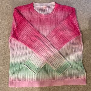 Lisa Todd Pink and Green Ombre Sweater